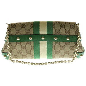 Gucci Tan GG Beige Canvas Line Horsebit Sherry Handbag